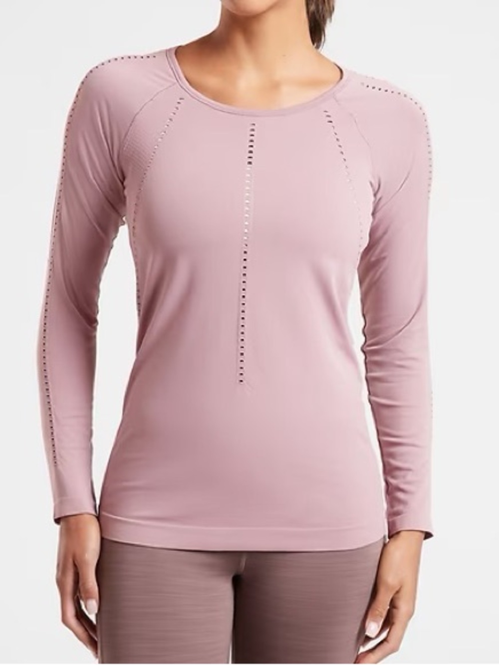 Athleta Long-Sleeve Performance Tee in Dusty Pink